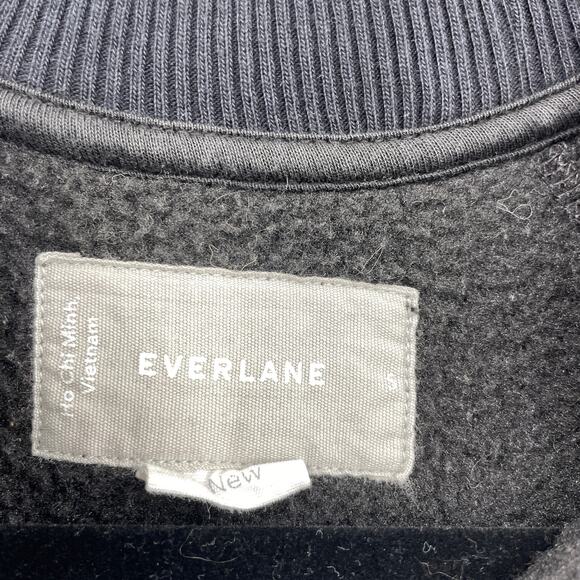 Everlane Sweatshirt Womens Small The ReNew Fleece Raglan Pullover Dark Gray - Picture 5 of 6